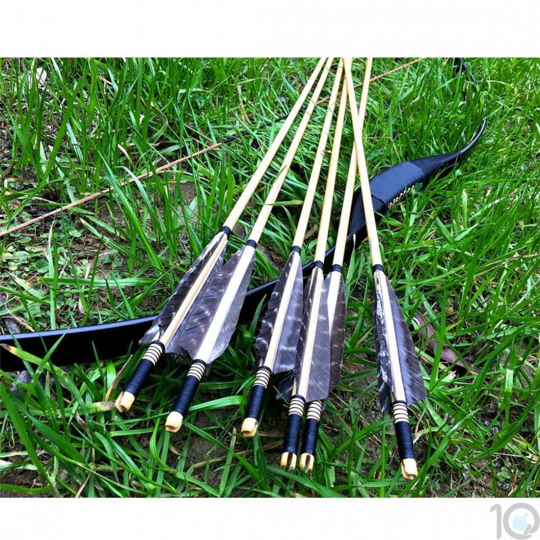 Buy Online India 50 Lbs Mongolian Traditional Recurve Long Bow with 3