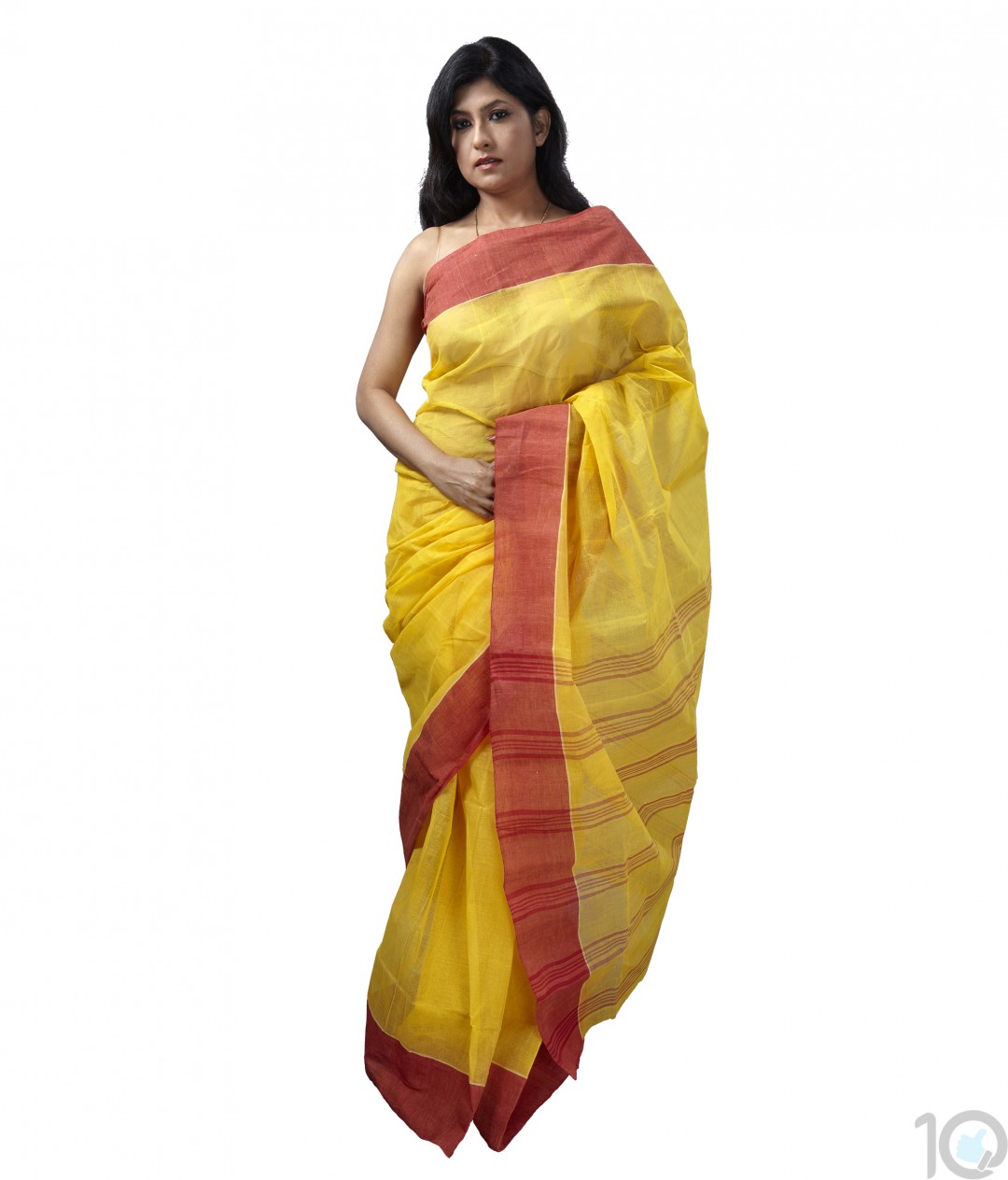 Buy SAKARMAA Embroidered, Woven, Checkered Banarasi Jacquard, Cotton Silk Yellow  Sarees Online @ Best Price In India | Flipkart.com