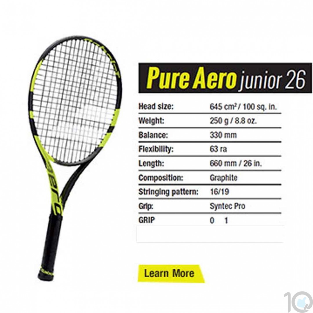 Buy Online India Babolat PURE AERO Junior 26 Racquet Pre-Strung Yellow Black  HSN 95 Online - Tennis Sports Activity