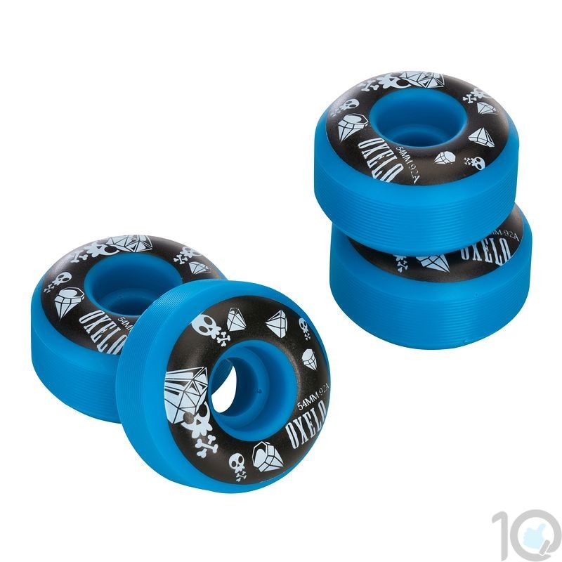 Oxelo Skateboard Wheels 54Mm 92A Blue 