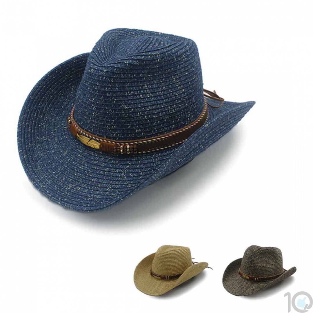 Buy Online India 10Dare Cowboy Straw Hat with Native American Motif ...