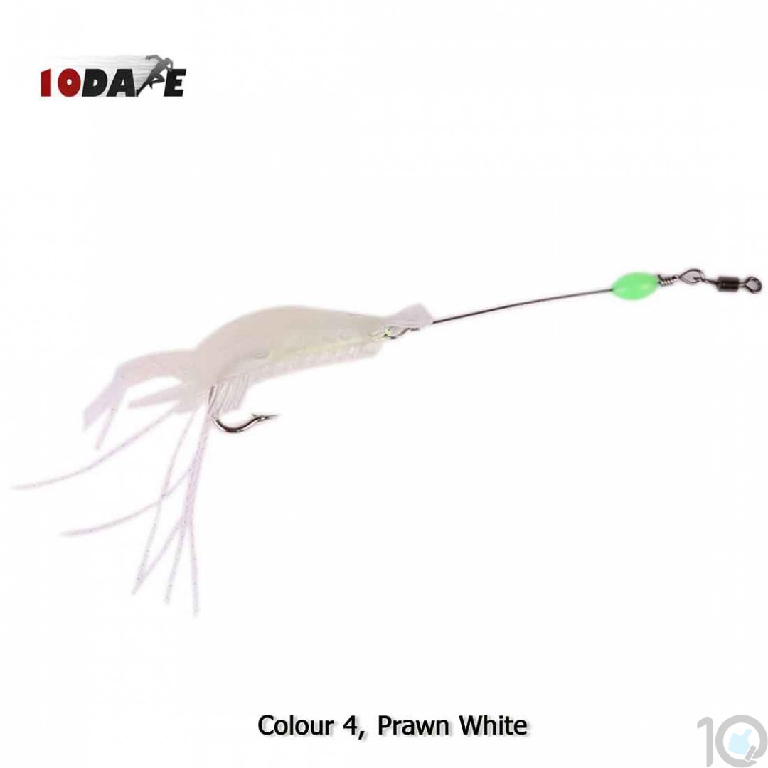 Buy Online India 10Dare Fishing Bait - Shrimps Glow In Dark Baits, White, 6g 9cm ABS