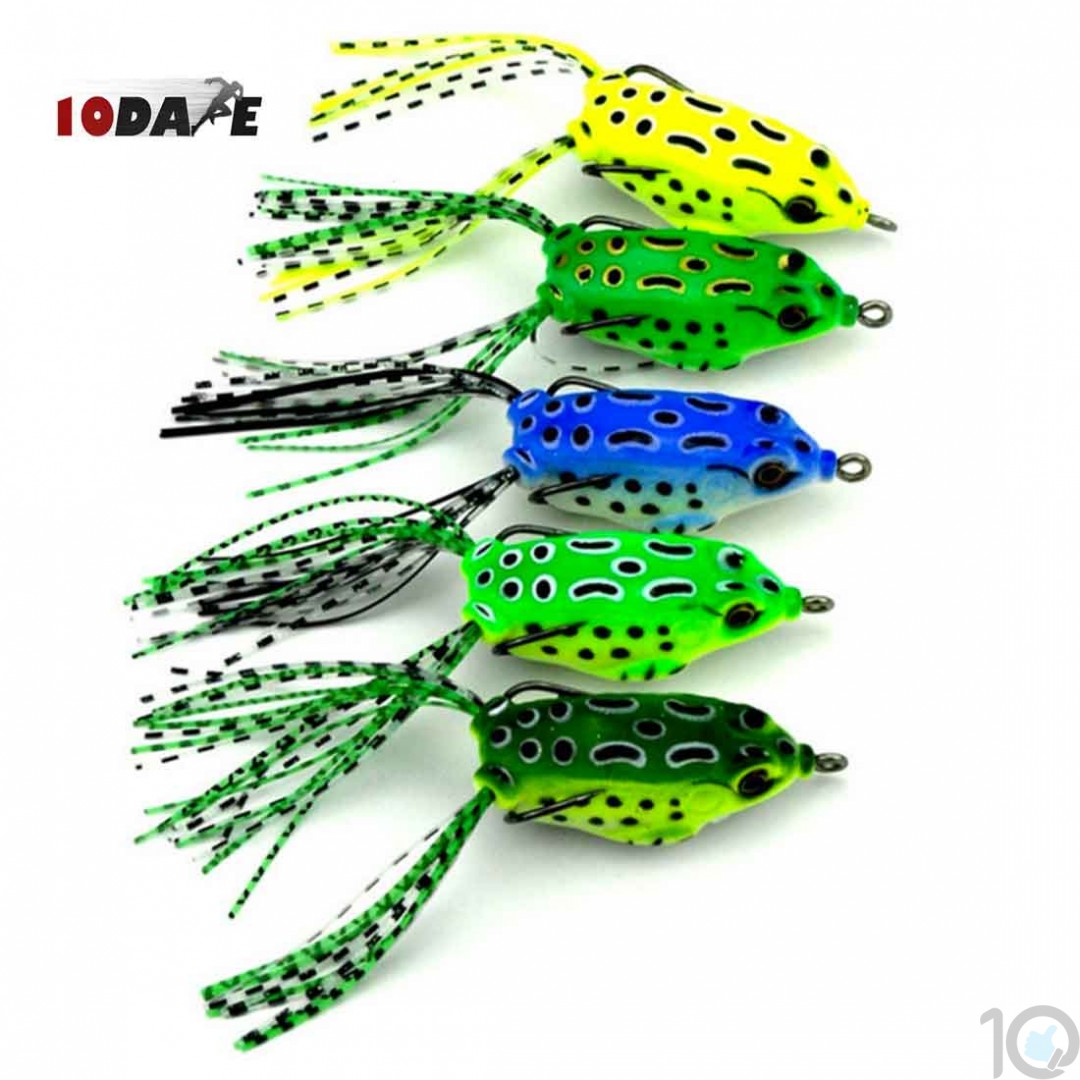Buy Online India Fishing Bait Frog, Soft Floating Water Top Crankbait, Assorted Colours, Lures Bass Fresh/Salt Water
