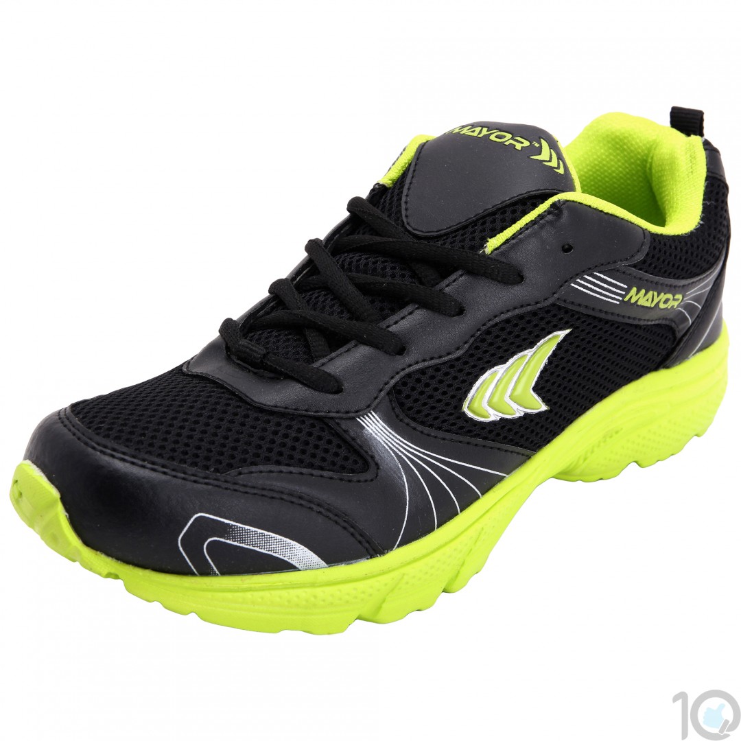 Buy Online India Mayor Black-Lime Green Panther Running Shoe-MRS9000 ...