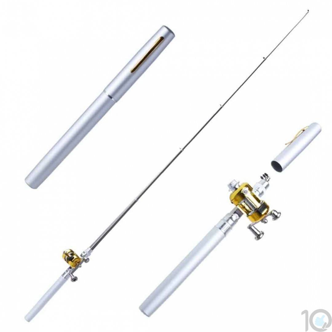 Buy Online India Pen Pocket Fishing Tackle, Silver/Light Grey, Telescopic Mini  Fishing Pole Aluminium Alloy Fishing Rod With Reel & Wheel