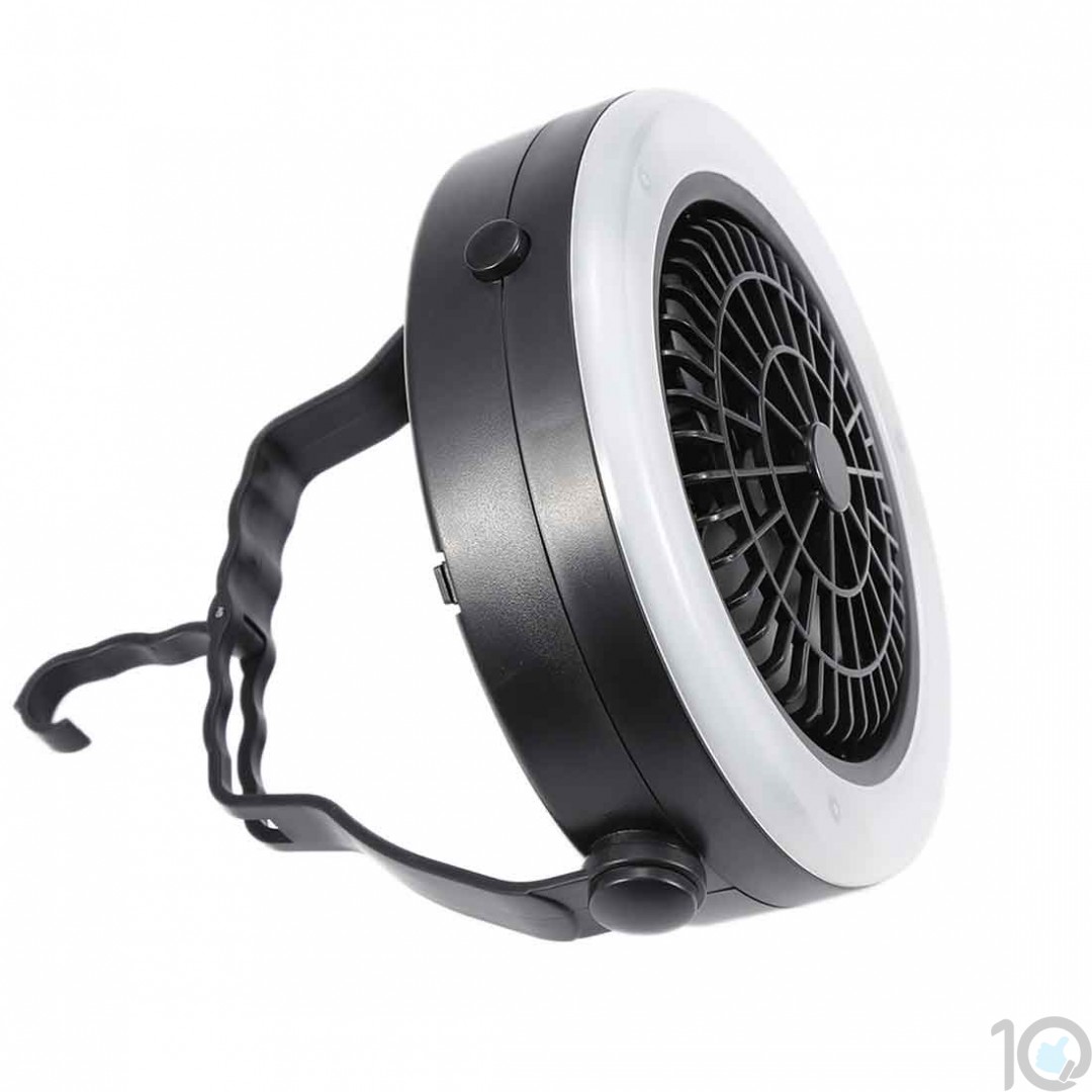 Rechargeable Camping Fan with Led Light – Only Outlet