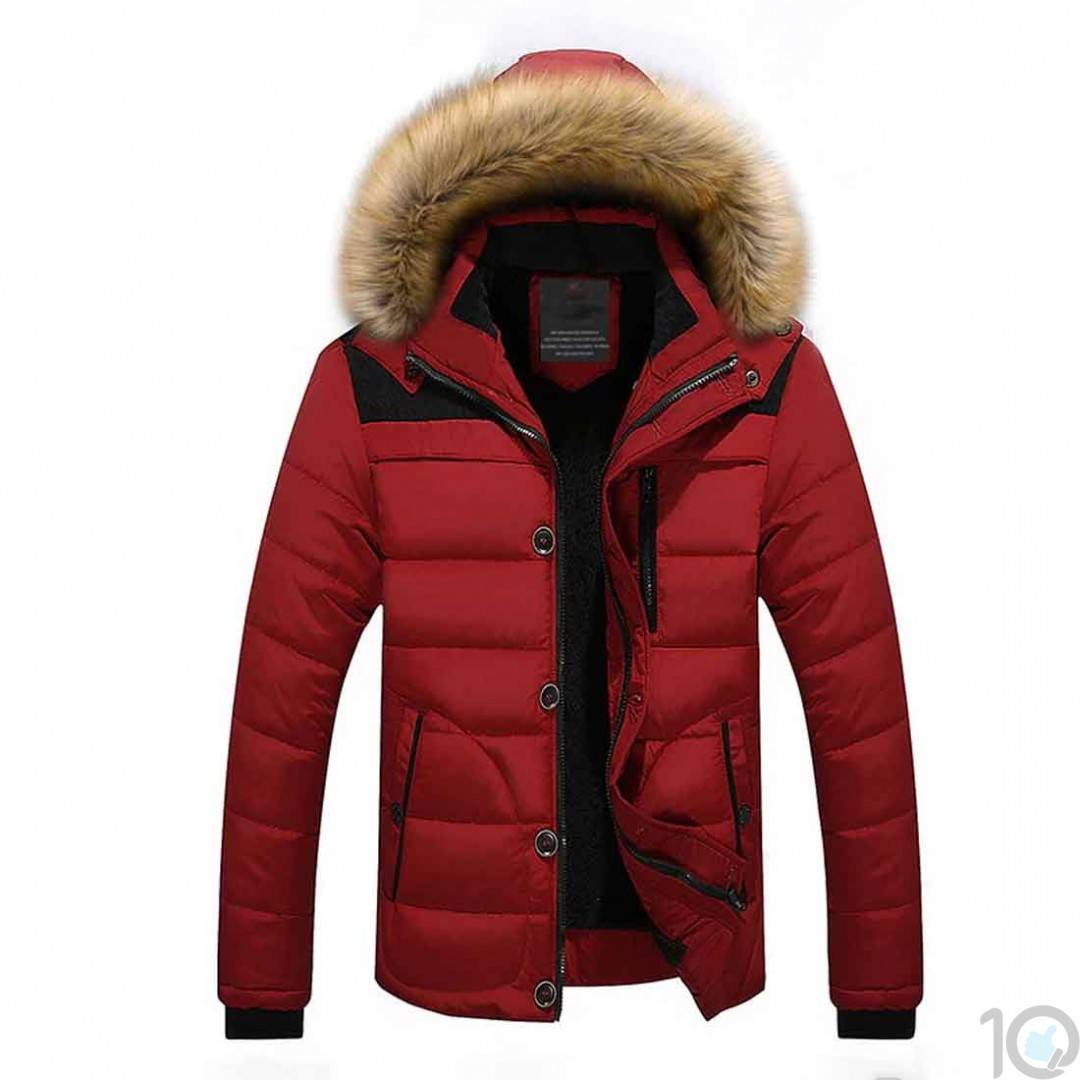 Men's Warm Duck Down Hooded Jacket Fur Collar Thick Winter Coat Outwear  Parka | eBay
