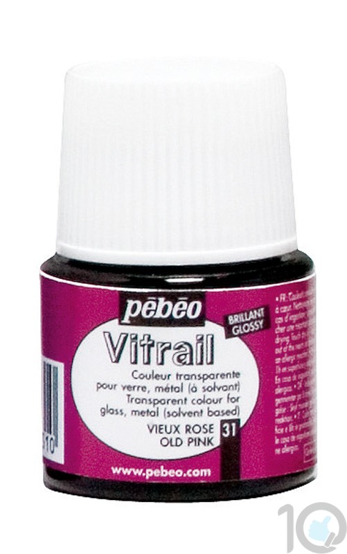 Buy Online Pebeo Vitrail 45ML Old Pink | 050031 Lowest Price | 10kya.com Art & Craft Online Store, Top 10 Choices