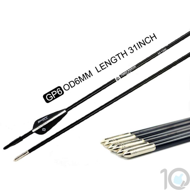 Tiger Archery 6mm, 31", Spine-1200 Fibre Glass Arrows | 10kya.com Archery Store India