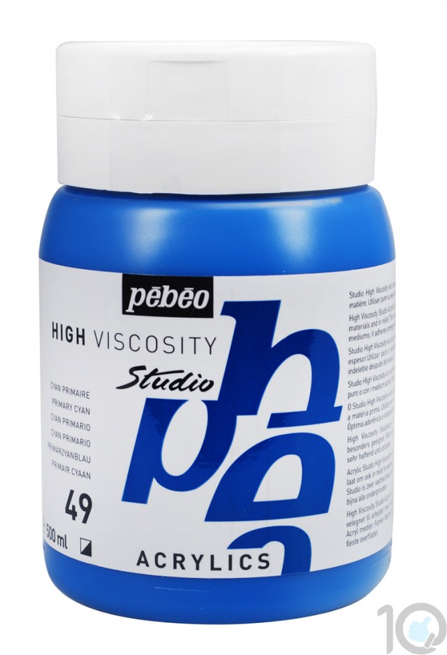 Buy Online Pebeo Studio Acrylic Hv 500ML Primary Cyan 49 | 171049 Lowest Price | 10kya.com Art & Craft Online Store, Top 10 Choices