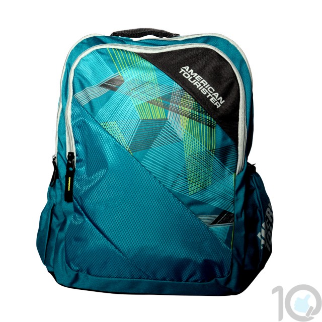 Buy Online American Tourister Backpacks code 3 Turquoise Lowest Price | 10kya.com American Tourister Online Store