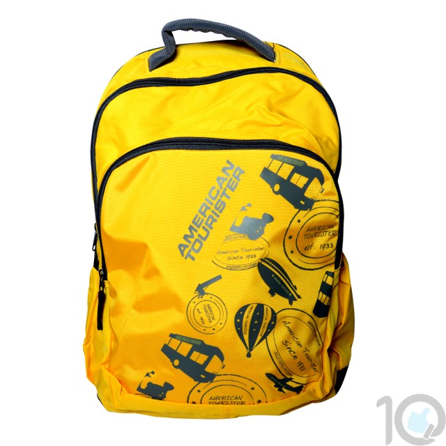 Buy Online American Tourister Backpacks Code 1 Yellow Lowest Price | 10kya.com American Tourister Online Store