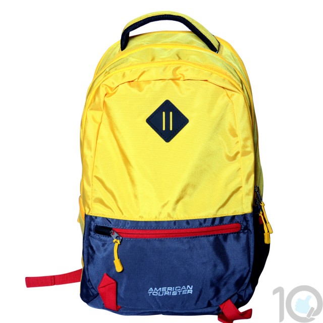 Buy Online American Tourister Backpacks Buzz 4 Yellow Lowest Price | 10kya.com American Tourister Online Store