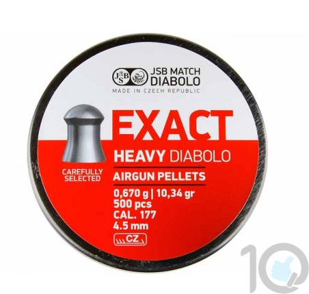 buy JSB Exact Heavy (0.177) Cal - 10.34 Grains-500 | Round Head Pellets best price 10kya.com
