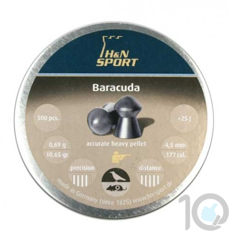 buy H&N Baracuda (0.177) Cal-10.65 Grains-500 Pellets | Round Nose on 10kya.com