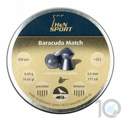 buy H&N Baracuda Match (0.177) Cal-10.65 Grains-500 Pellets | Round Nose Head on 10kya.com