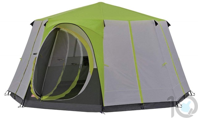 Coleman Cortes Octagon 8 Person Family Tent with Wheeled Carry Bag (Green) | HSN 63062990
