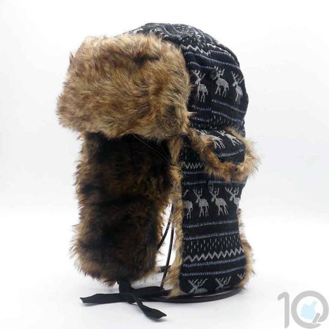10Dare Russian Ushanka Cap Black | Outdoor Winter Gear | India's Biggest Caps/Hat Store  | 10kya.com