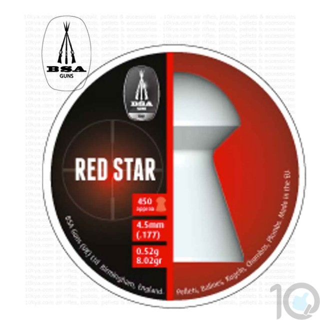 BSA Red Star Pellets | 0.177 4.5mm | 450 | 10kya Airgun India Store