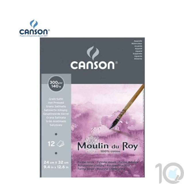 Canson Moulin du Roy - Satin Grain Short Side Glued Pad 300 gsm | 10kya.com Art & Craft Supplies