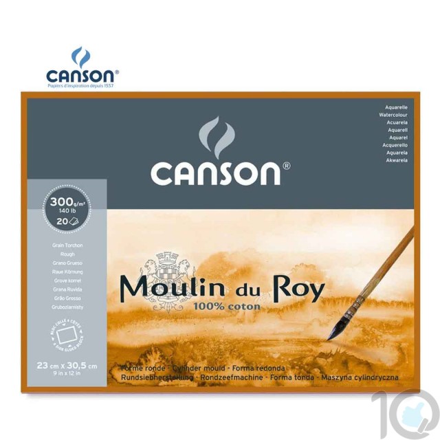 Canson Moulin du Roy - Rough Grain 4 Side Glued Pad 300 gsm | 10kya.com Art & Craft Supplies