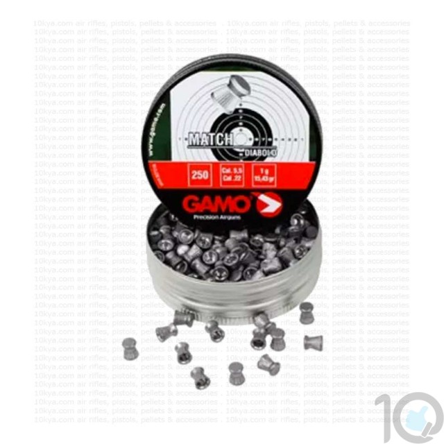 buy Gamo Match 0.22 Cal-15.42 Grains-500 Pellets | Wadcutter Head on 10kya.com