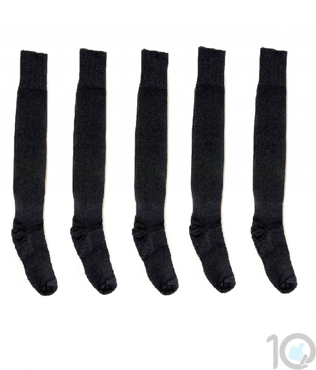 International Standard Design Black Football Socks - 5 Pairs | kfootballblackpc05