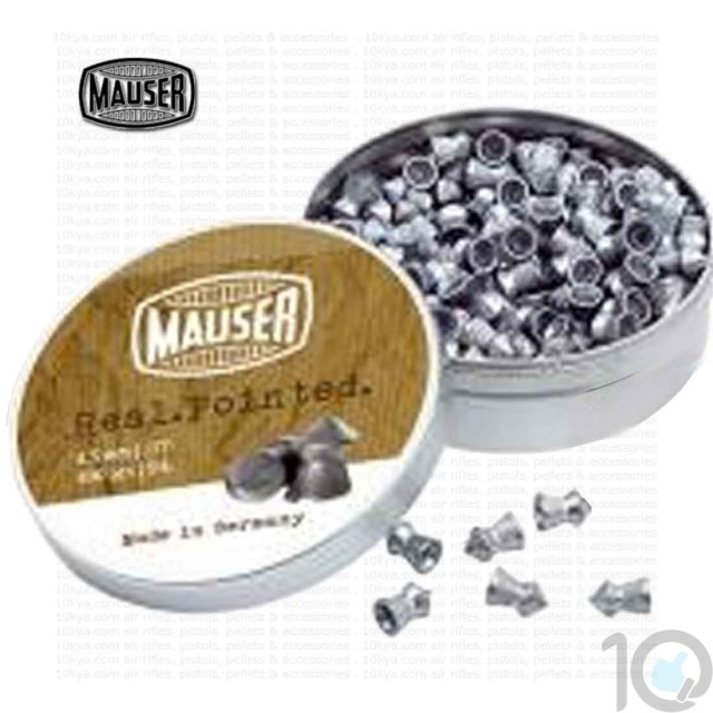 Mauser Real Pointed Diabolo | 0.177 4.5mm | 500 Pellets | 10kya Airgun India Store