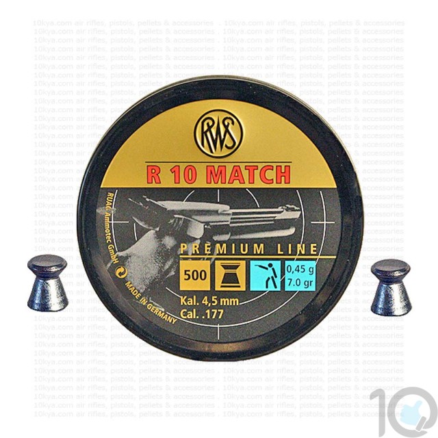 buy RWS R-10 Match Pistol - Premium Match Pellets (0.177) Cal 4.50 | Flat Head best price 10kya.com