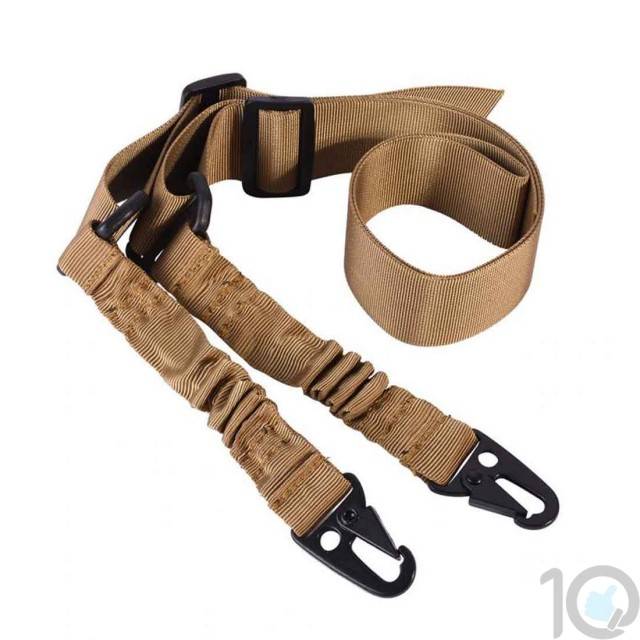 Adjustable Tactical 2 Two Point Rifle Gun Sling Dual Bungee Strap Snap Hook 