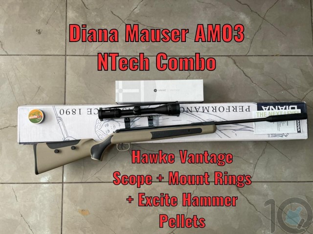 Diana Mauser AM03 N-TEC Air Rifle FREE Scope Pellets | Cal. 4.5 mm (.177) | Break Barrel Spring