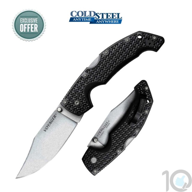 Cold Steel 29TLCCS Voyager Large Clip Point Plain Edge, Overall Length 9.25" | Hunting & Survival Tools | 10kya.com Airgun India Online Store