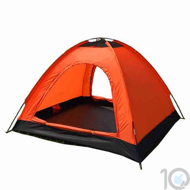 WAJUMO-ATG Auto Pop-Up 4 Tent Orange | 4 Person Waterproof Tent