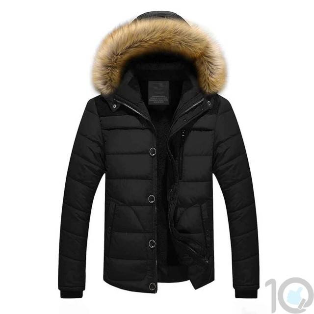 Buy Online India Thick Winter Jacket With Velvet/Fur, Upto -25º C, Black, Light Weight Wind Proof, Outdoor Use Outer Layer