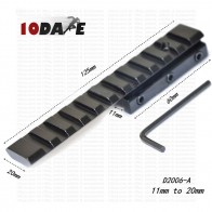 10Dare 11mm-20-21mm Extend 125mm Mount | Dovetail Weaver Picattiny Rail Adapter D2006-A | Airgun Mounts & Adapters
