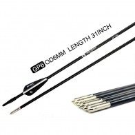 Tiger Archery 6mm, 31", Spine-1200 with Black Feather Fiber glass Arrows | Recurve Archery Arrows for Competition [ HSN 95069990