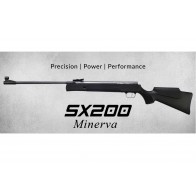 Minerva SX 200 Spring Piston | Long Black Barrel Black Stock | 20 Joules | 4.5 Cal 0.177 Break Barrel Air Rifle HSN 93040000