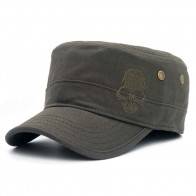10Dare Baseball Style Outdoor Army Cap with Skull Embroidery | Olive Green | Cap for Men & Women | Cotton | Outdoor Headgear [HSN 6501