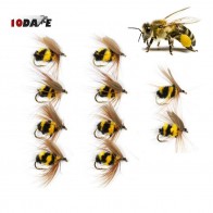 10Dare Fishing Bait Honey Bees | Pack of 10 Handmade Bionic Bees | Fly Fishing Bait | Hook size: No. 10 (~15mm) | Fishing Lures & Baits [HSN 9507