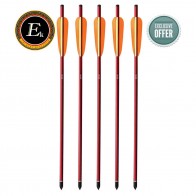 EK Archery Aluminium Arrow red 16"/2.5" vanes 5pcs/bag | 2219 D-018M2 | Crossbow Arrows | Archery Bows & Arrows [ HSN 95069990