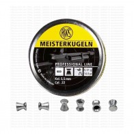 RWS Meisterkugeln .22 Cal - 14gram | 500 Pellets | Wadcutter Head [ HSN 93062900