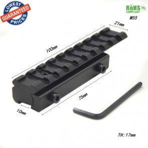 10Dare 11mm/10mm to 20/21mm Mount for Picatinny Weaver Converter 75/100 mm L - M55 | Airgun Mounts & Adapters