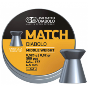 JSB Match Diabolo (0.177) Yellow-Middle - 4.50mm-0015-500 | Flat Head Pellets
