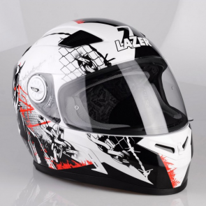 Lazer Bayamo Pit Bull Helmet - White+Black+Red buy best price | 10kya.com