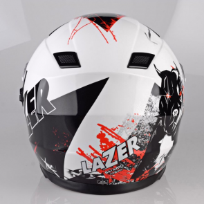 Lazer Bayamo Pit Bull Helmet - White+Black+Red