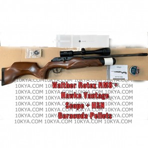Walther Rotex RM8 Wooden FREE Hawke Scope Pellets 0.177 Cal  | PCP Bolt Action Air Rifle [ HSN 93040000