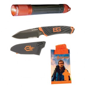 Gerber Compact Fixed Blade-Survival Torch & Poncho Combo