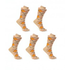 Buy-Criss Cross Design Cream Socks - 5 Pairs | kcreamcrosspc05 Best price 10kya.com