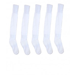 International Standard Design White Football Socks - 5 Pairs | kfootballwhitepc05