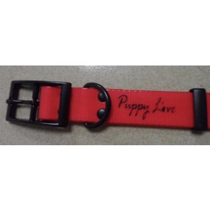 Puppy Love - TPU Coated Nylon Webbing Pet Collars - Red - Large